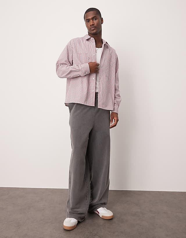 Asos ASOS DESIGN Boxy Oversized Check Shirt In Red