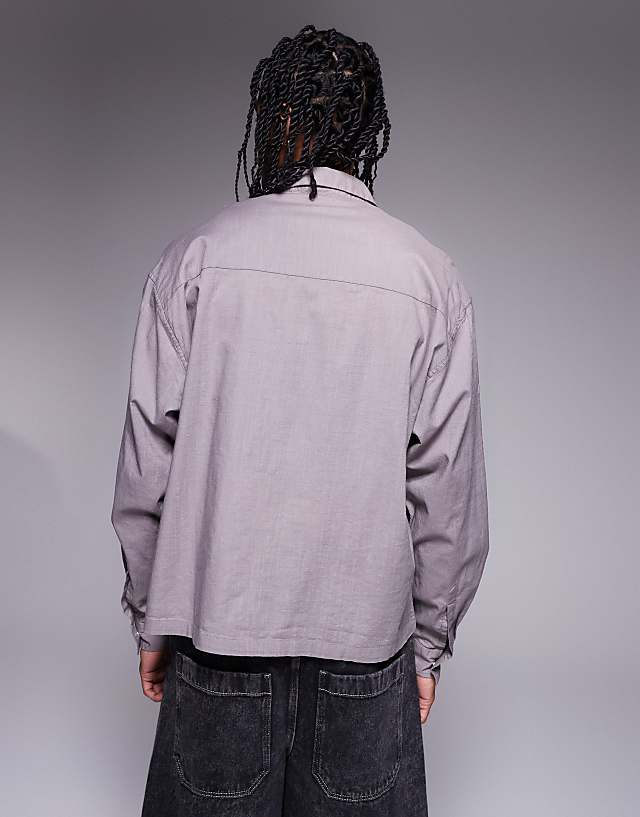 Asos ASOS DESIGN Boxy Oversized Shirt In Grey