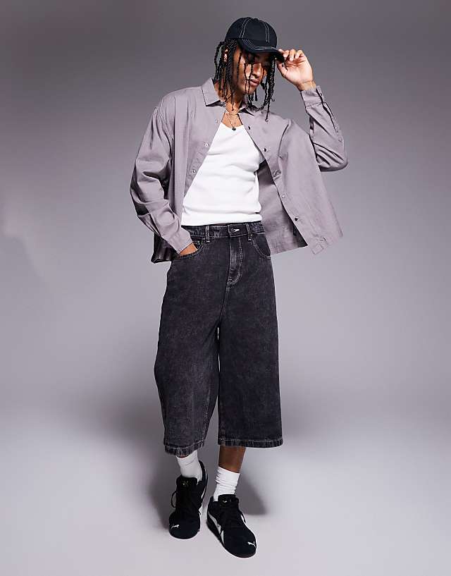 Asos ASOS DESIGN Boxy Oversized Shirt In Grey