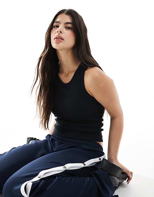 Asos ASOS DESIGN Bra Detail Vest Tops In Black