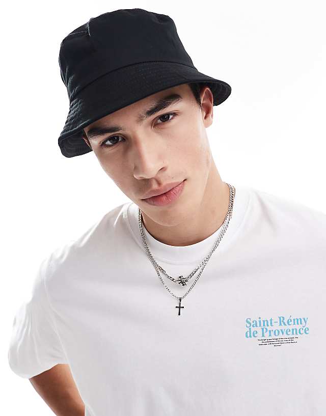 asos ASOS DESIGN bucket hat in black