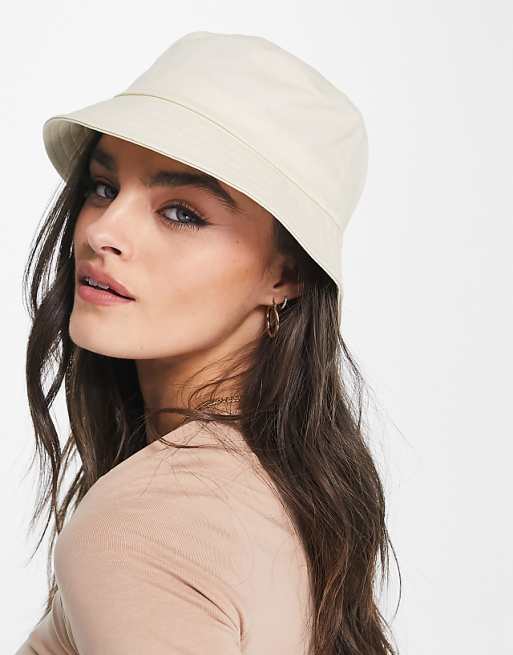 Asos ASOS DESIGN Canvas Bucket Hat In Ecru