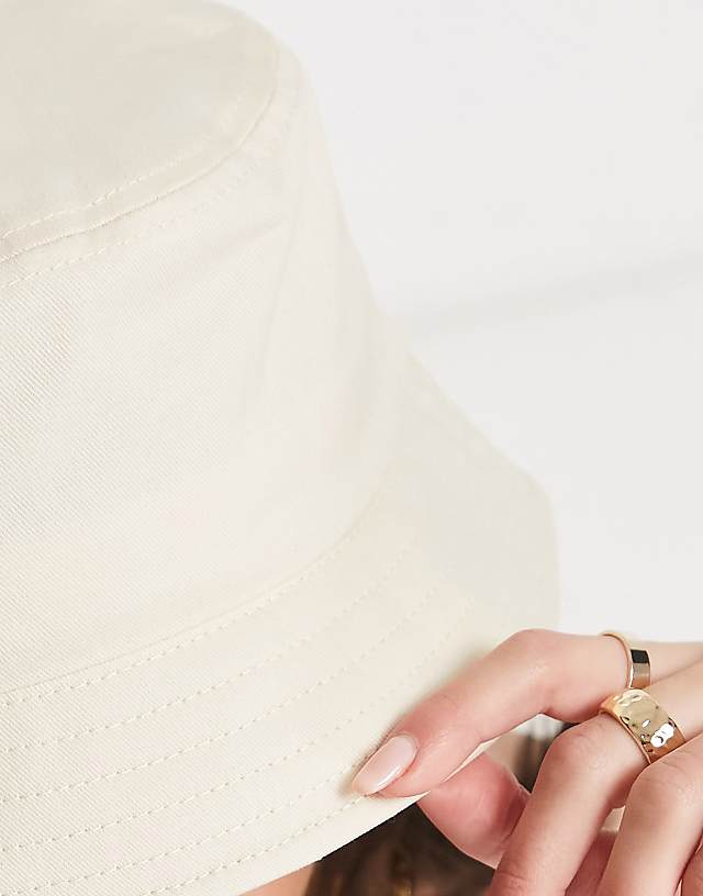 Asos ASOS DESIGN Canvas Bucket Hat In Ecru