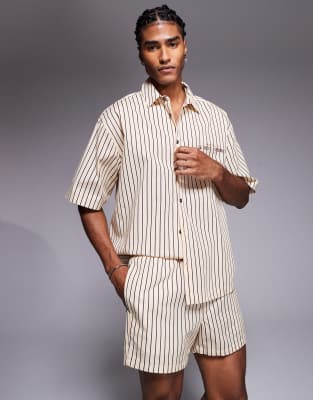 Asos ASOS DESIGN Co-ord In Beige Stripe