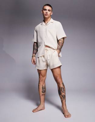 Asos ASOS DESIGN Co-ord Linen Look In Stone