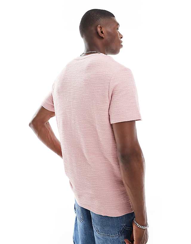 Asos ASOS DESIGN Crew Neck T-shirt In Pink Boucle