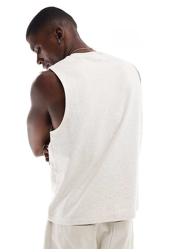 Asos ASOS DESIGN Crew Neck Tank In Beige Marl