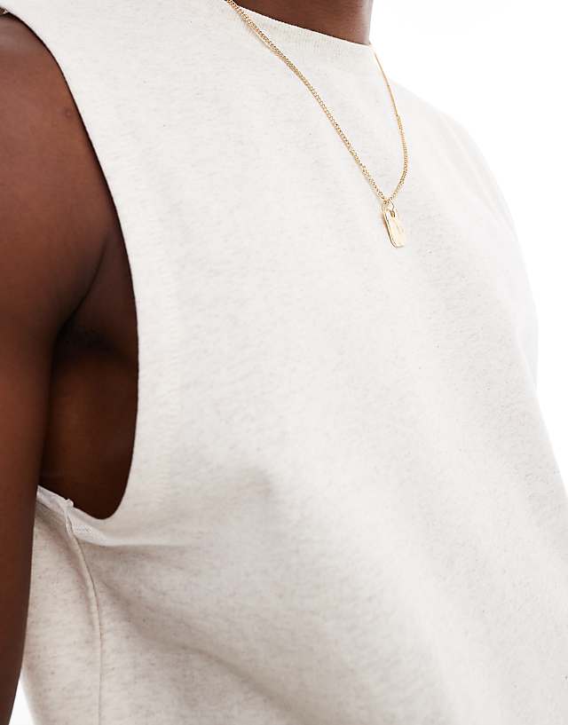 Asos ASOS DESIGN Crew Neck Tank In Beige Marl