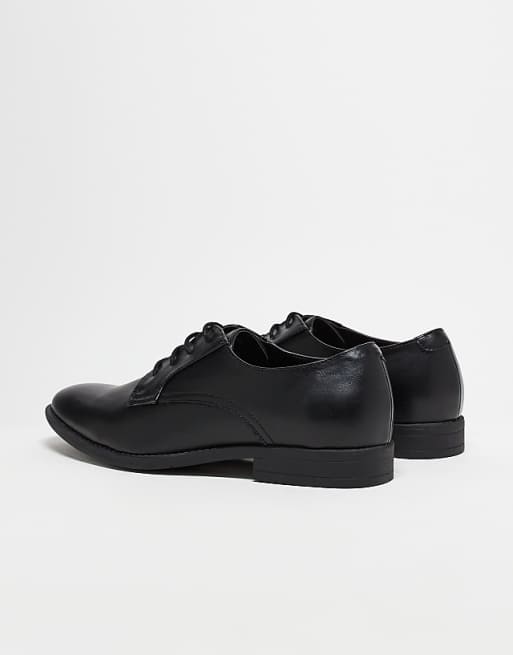Asos ASOS DESIGN Derby Shoes In Black Faux Leather