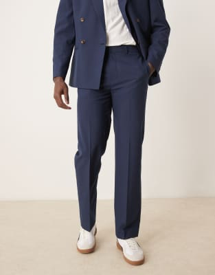 Asos ASOS DESIGN Double Breasted Slim Suit In Navy
