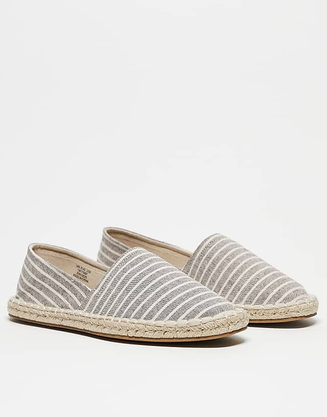 Asos ASOS DESIGN Espadrilles In Grey Stripe Canvas