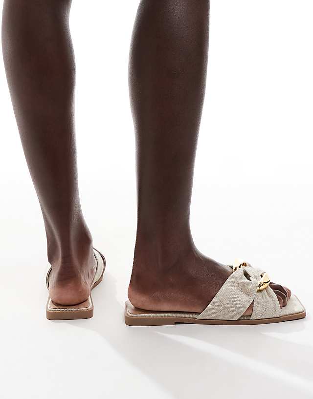 Asos ASOS DESIGN Foxy Hardware Slider In Natural