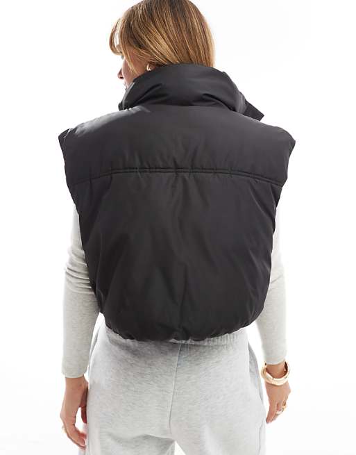 Asos ASOS DESIGN Funnel Neck Puffer Gilet In Black