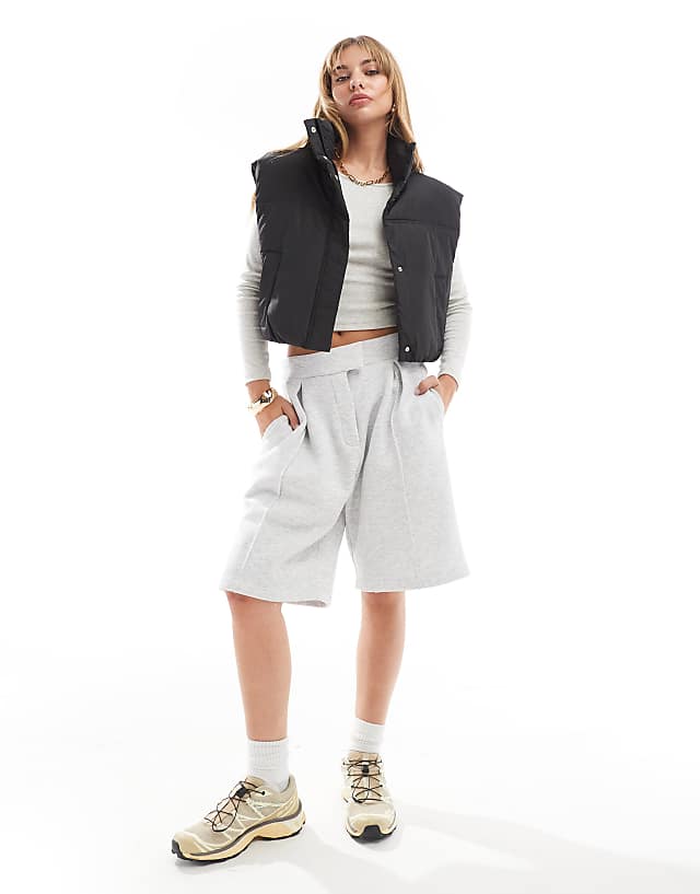 asos ASOS DESIGN funnel neck puffer gilet in black