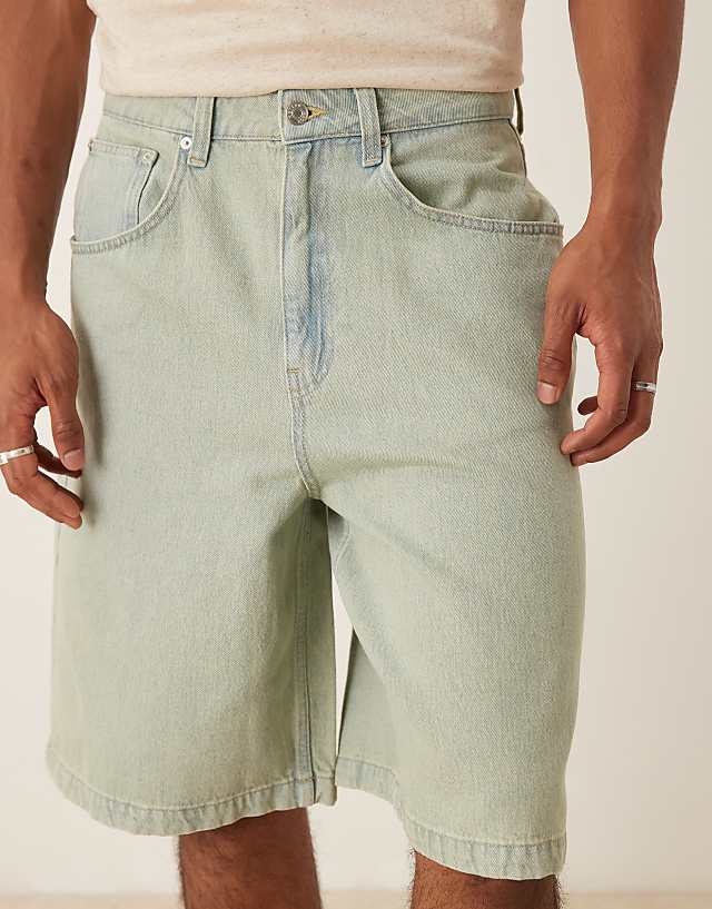 Asos ASOS DESIGN Green Tint Denim Jorts