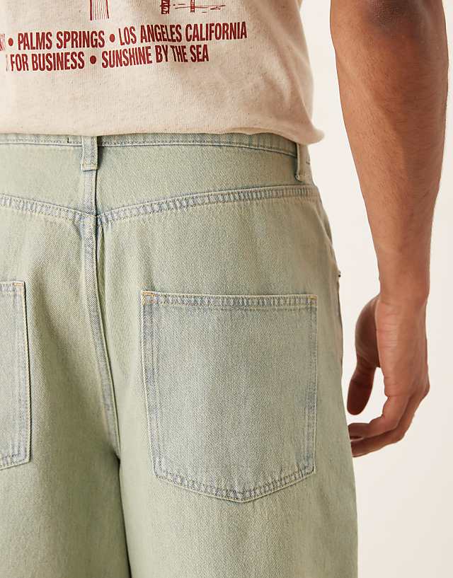 Asos ASOS DESIGN Green Tint Denim Jorts