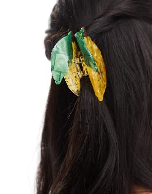 Asos ASOS DESIGN Hair Claw In Lemon Design
