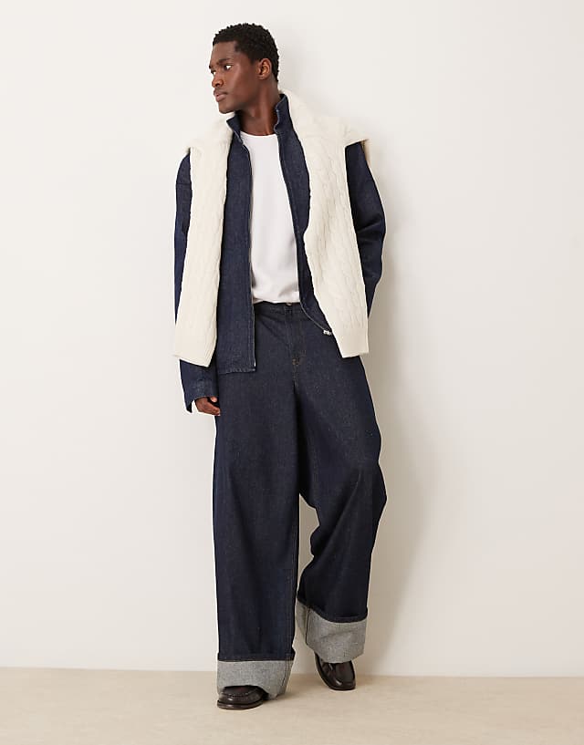 Asos ASOS DESIGN Harrington Jacket In Raw Denim