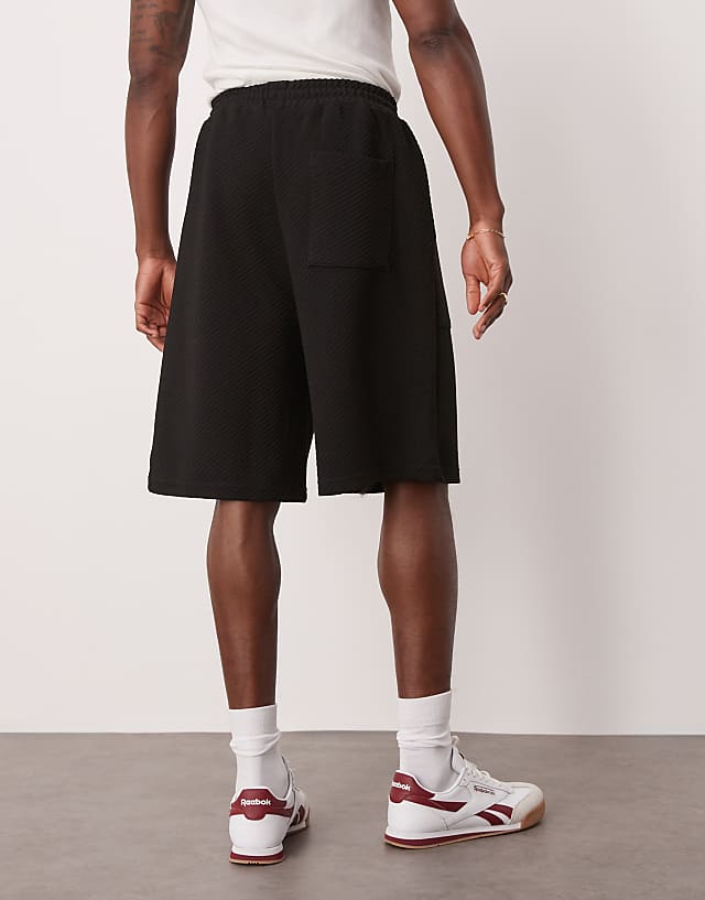 Asos ASOS DESIGN Heavyweight Twill Jorts In Black