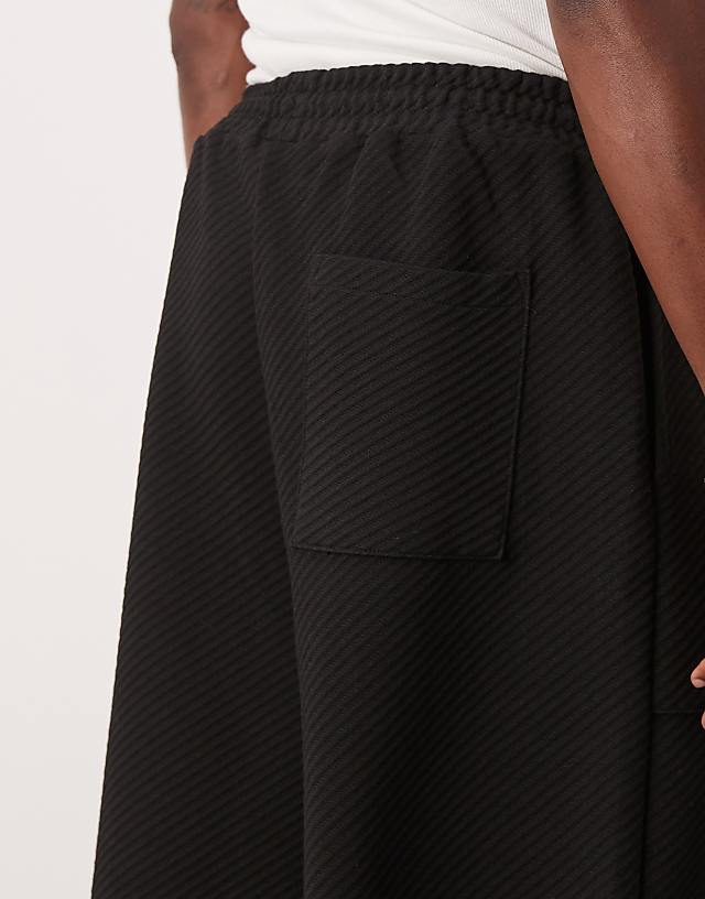 Asos ASOS DESIGN Heavyweight Twill Jorts In Black