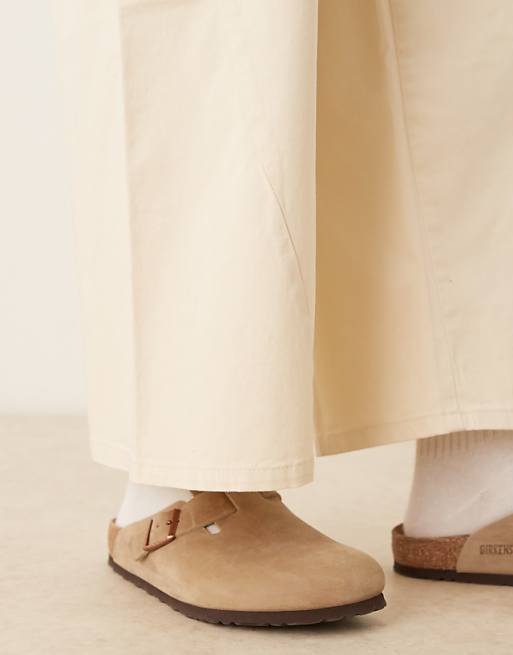 Asos ASOS DESIGN Horseshoe Twill Trousers In Ecru