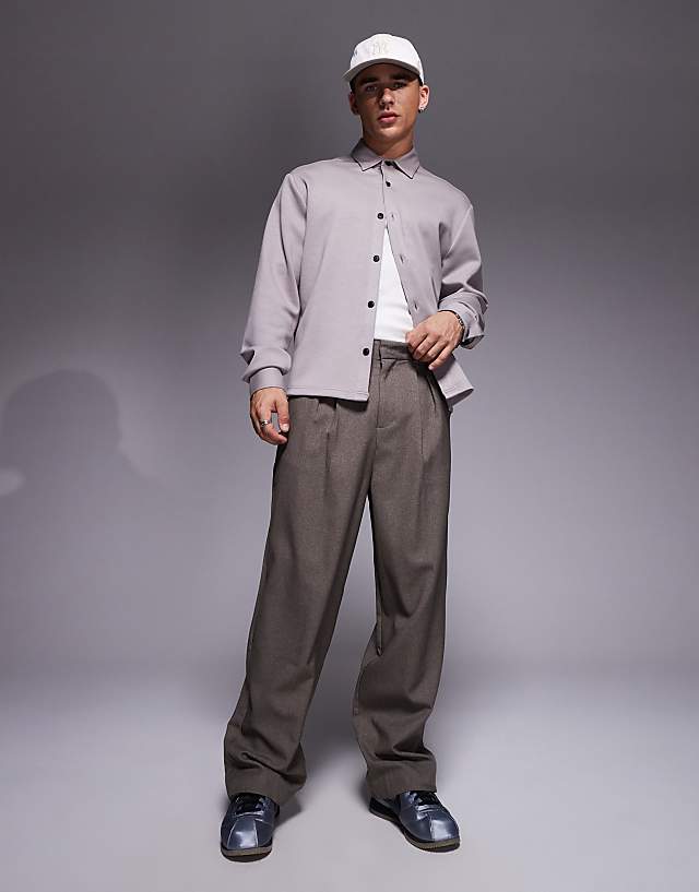 Asos ASOS DESIGN Jersey Overshirt In Grey