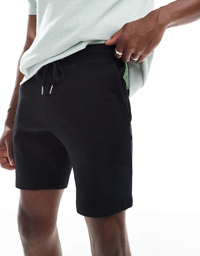 Asos ASOS DESIGN Jersey Skinny Shorts In Black