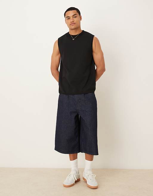 Asos ASOS DESIGN Knitted Crew Neck Vest In Black