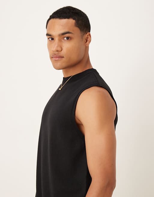 Asos ASOS DESIGN Knitted Crew Neck Vest In Black