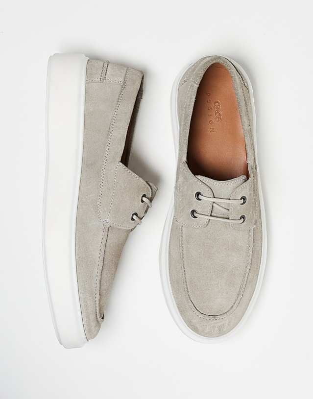 Asos ASOS DESIGN Lace Up Shoes In Grey Suede