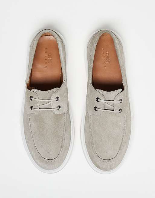 Asos ASOS DESIGN Lace Up Shoes In Grey Suede