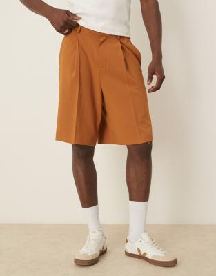 Asos ASOS DESIGN Linen Look Boxy Suit In Rust
