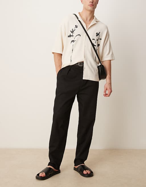 Asos ASOS DESIGN Linen Look Co Ord In Black