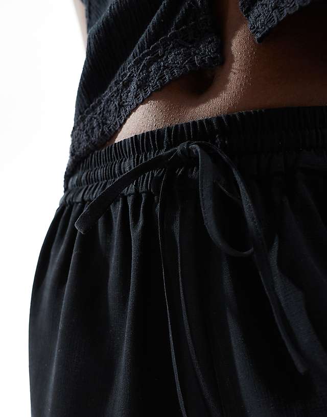 Asos ASOS DESIGN Linen Look Co-ord Short In Black