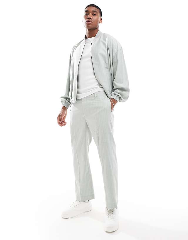 asos ASOS DESIGN linen stripe smart co-ord
