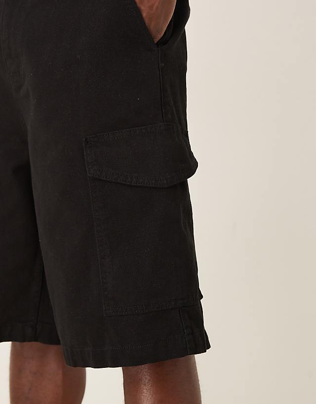 Asos ASOS DESIGN Long Length Cargo Shorts In Black