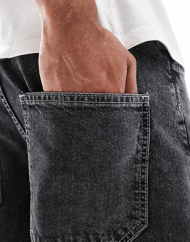 Asos ASOS DESIGN Longer Length Denim Jort In Black