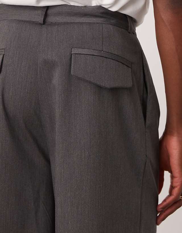 Asos ASOS DESIGN Longline Wide Leg Short In Khaki