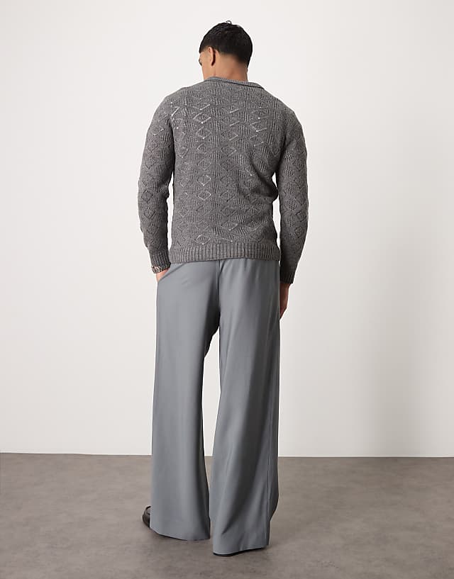 Asos ASOS DESIGN Loose Fit Smart Trousers In Grey
