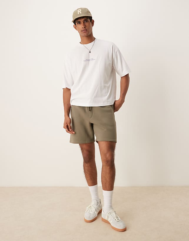 asos ASOS DESIGN mid-length short in khaki