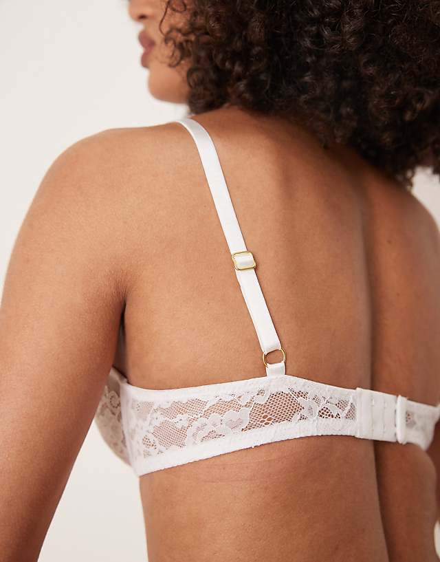 Asos ASOS DESIGN Mila Lace Underwired Bra In White