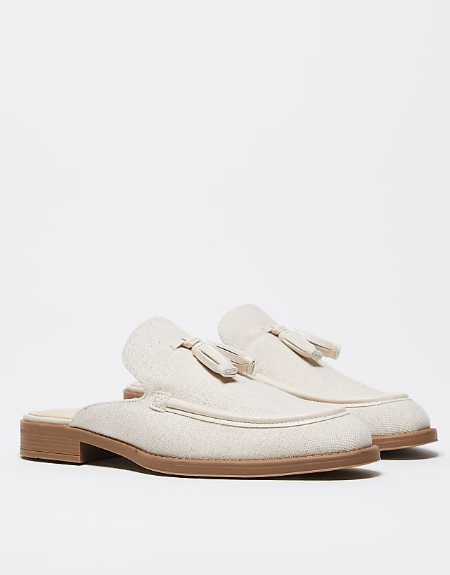 Asos ASOS DESIGN Mule Loafers In Linen