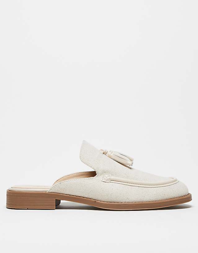 asos ASOS DESIGN mule loafers in linen