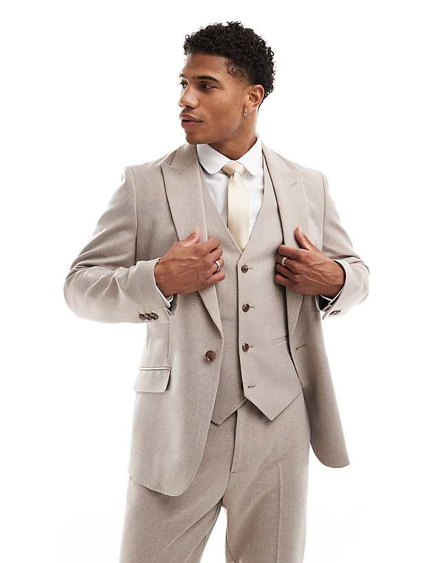 Asos ASOS DESIGN New Skinny Suit In Beige Melange