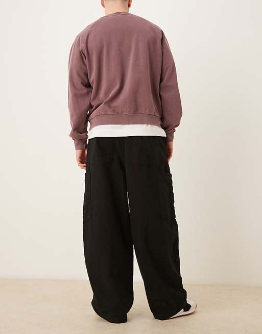 Asos ASOS DESIGN Oversized Baggy Cargos In Black