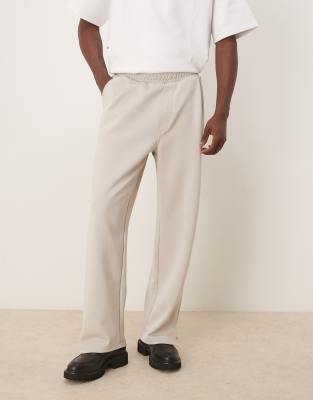 Asos ASOS DESIGN Oversized Co Ord In Beige Scuba