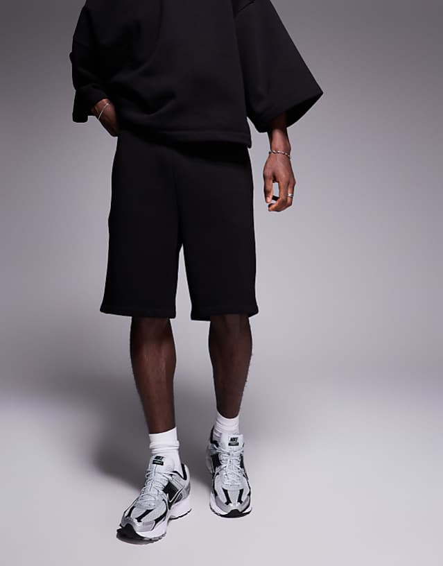 asos ASOS DESIGN oversized co-ord shorts in black