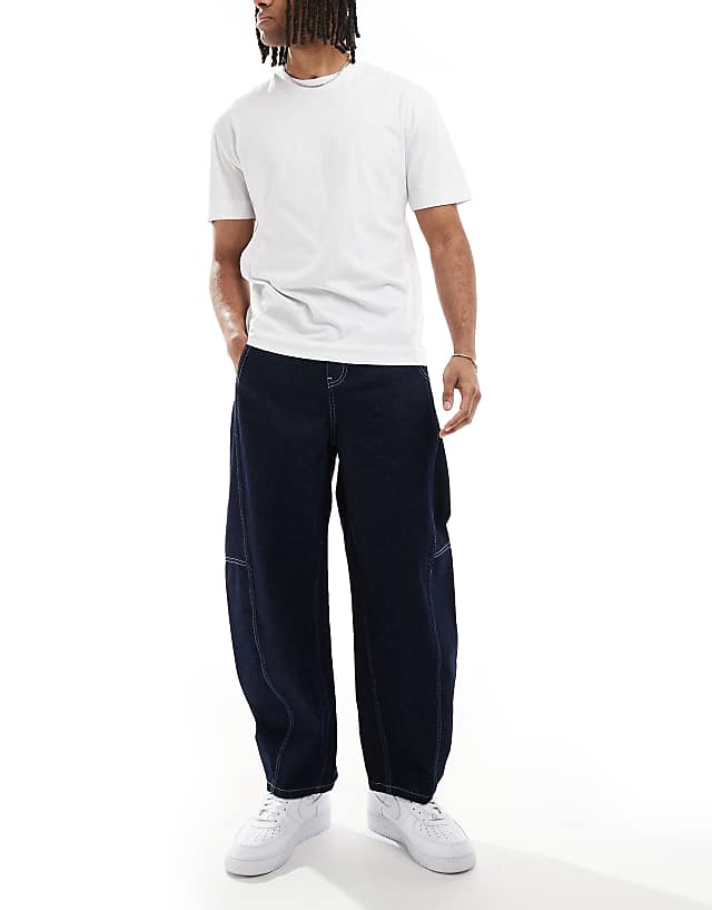 asos ASOS DESIGN oversized jeans in raw wash