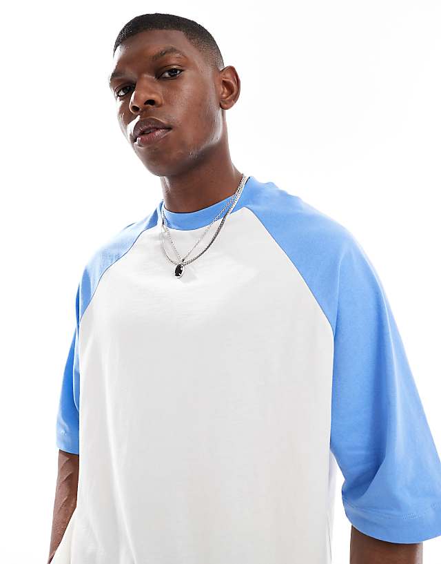 Asos ASOS DESIGN Oversized Raglan T-shirt In Cream