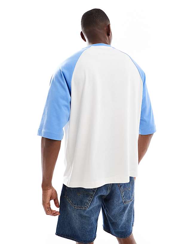 Asos ASOS DESIGN Oversized Raglan T-shirt In Cream